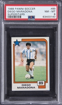1988 Panini Soccer Superstars #89 Diego Maradona - PSA NM-MT 8